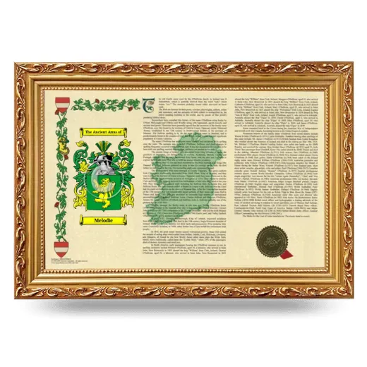 Melodie Armorial Landscape Framed - Gold