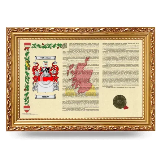 Mency Armorial Landscape Framed - Gold