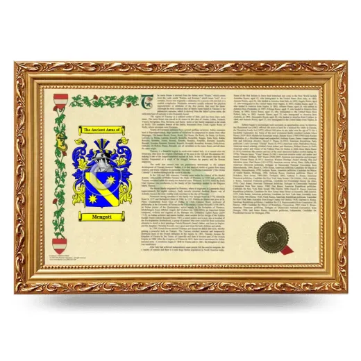 Mengati Armorial Landscape Framed - Gold