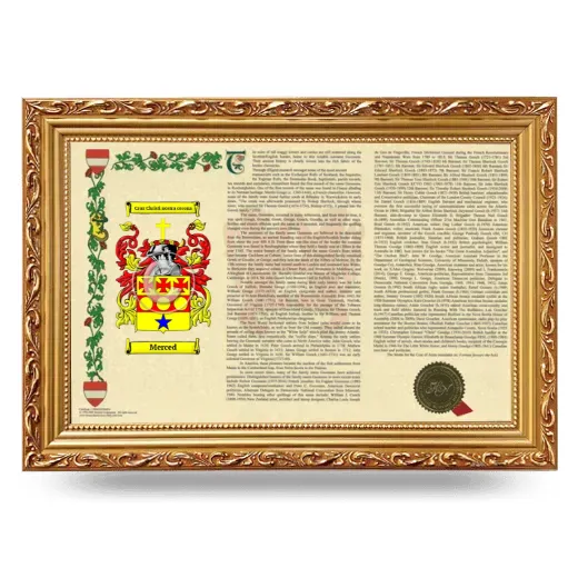 Merced Armorial Landscape Framed - Gold