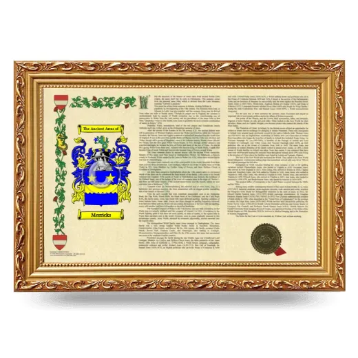 Merricks Armorial Landscape Framed - Gold
