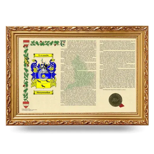 Merryweather Armorial Landscape Framed - Gold