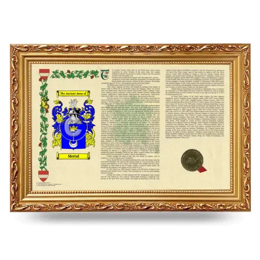 Mertal Armorial Landscape Framed - Gold