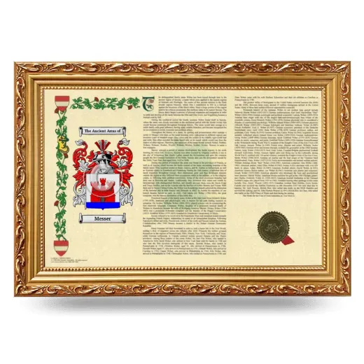 Messer Armorial Landscape Framed - Gold