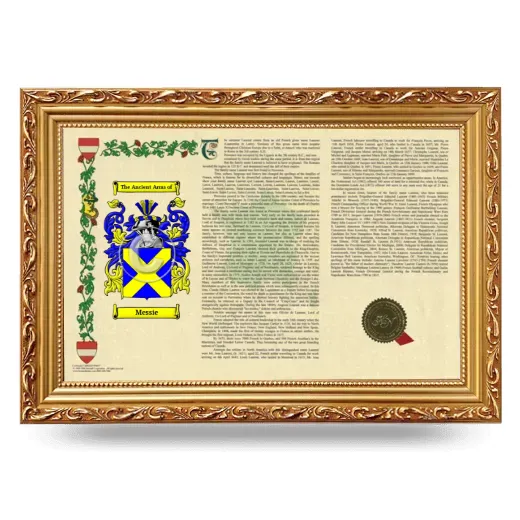 Messie Armorial Landscape Framed - Gold