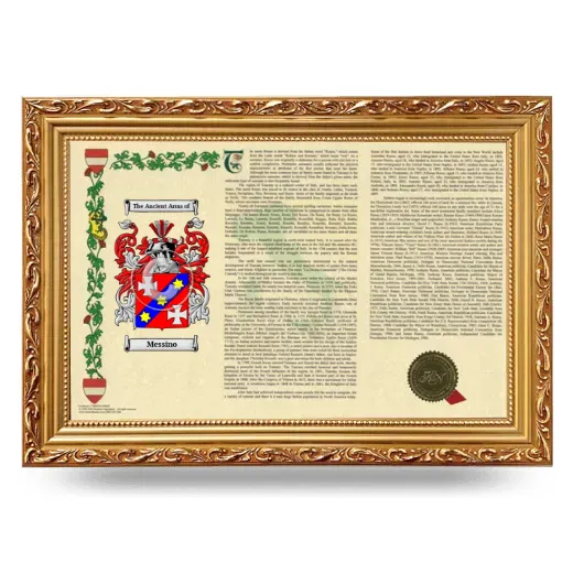 Messino Armorial Landscape Framed - Gold