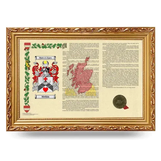 Methin Armorial Landscape Framed - Gold