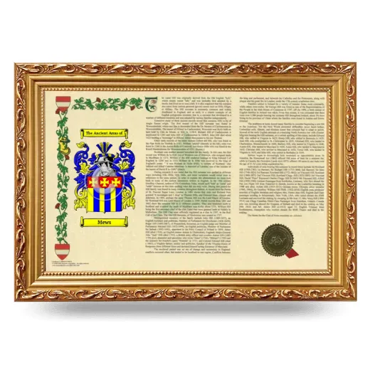 Mews Armorial Landscape Framed - Gold
