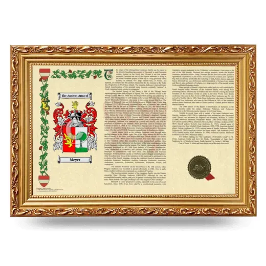 Meyer Armorial Landscape Framed - Gold