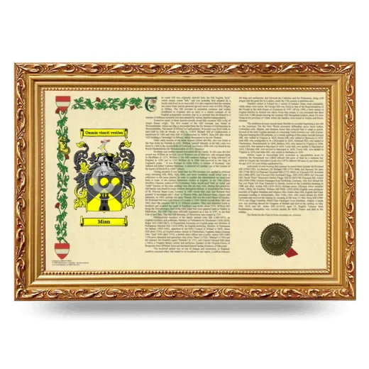 Mian Armorial Landscape Framed - Gold