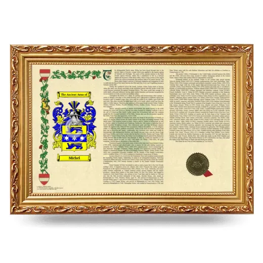 Michel Armorial Landscape Framed - Gold