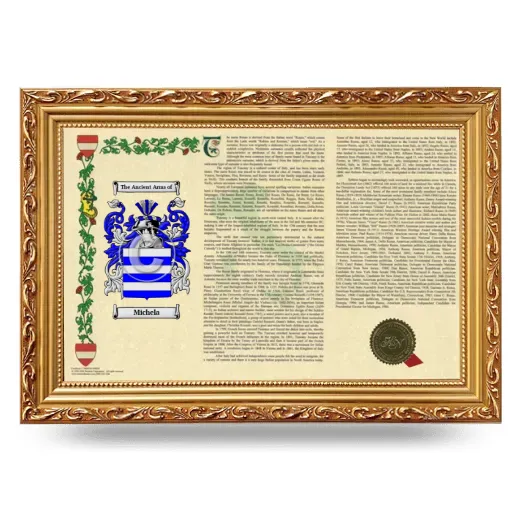 Michela Armorial Landscape Framed - Gold