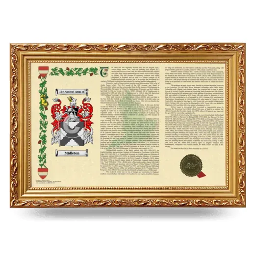 Midleton Armorial Landscape Framed - Gold
