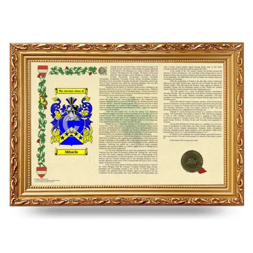 Mihaela Armorial Landscape Framed - Gold