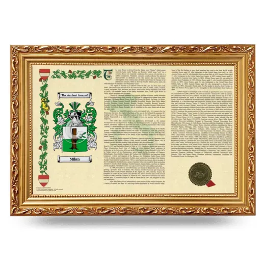 Milan Armorial Landscape Framed - Gold