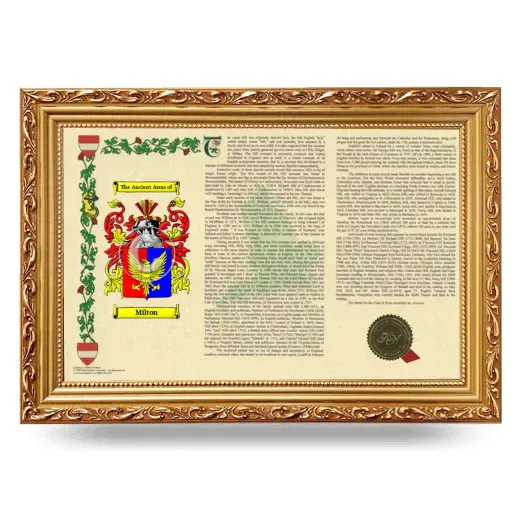 Milton Armorial Landscape Framed - Gold