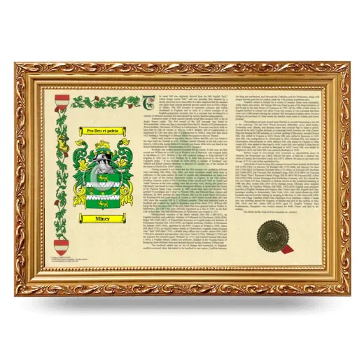 Mincy Armorial Landscape Framed - Gold