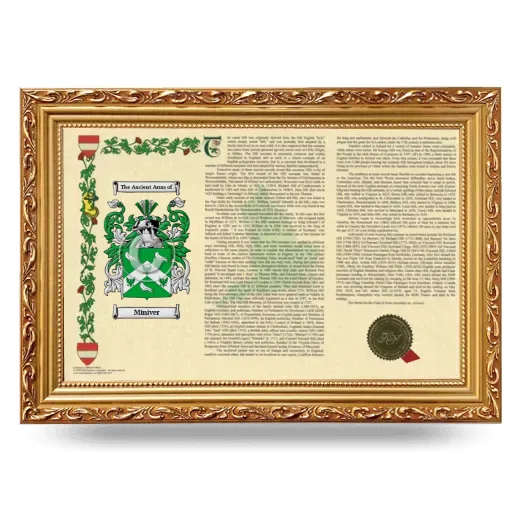 Miniver Armorial Landscape Framed - Gold