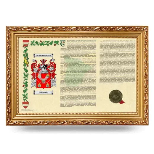 Miranda Armorial Landscape Framed - Gold