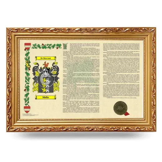 Mirfin Armorial Landscape Framed - Gold