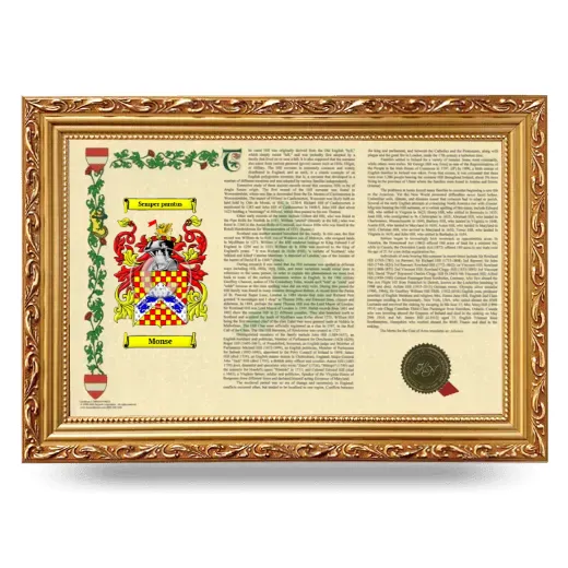 Monse Armorial Landscape Framed - Gold