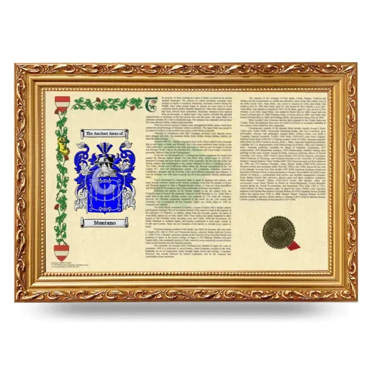 Montano Armorial Landscape Framed - Gold