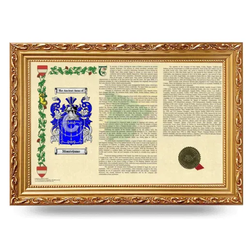 Montejano Armorial Landscape Framed - Gold