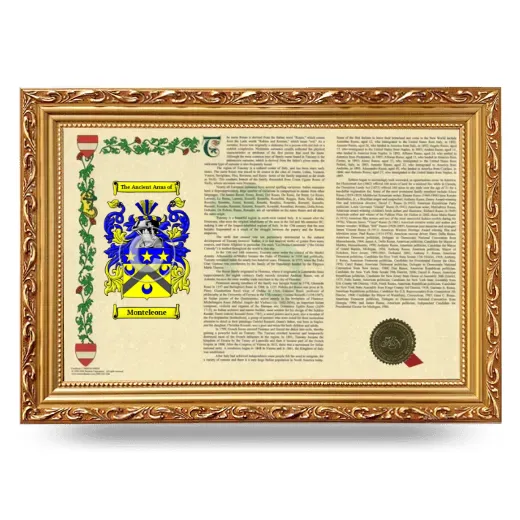 Monteleone Armorial Landscape Framed - Gold