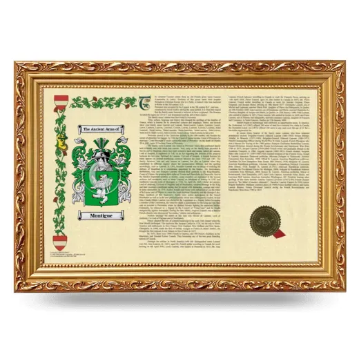 Montigue Armorial Landscape Framed - Gold