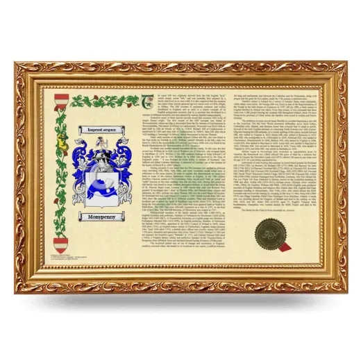 Monypenny Armorial Landscape Framed - Gold