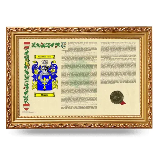 Morale Armorial Landscape Framed - Gold