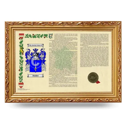 Mosher Armorial Landscape Framed - Gold