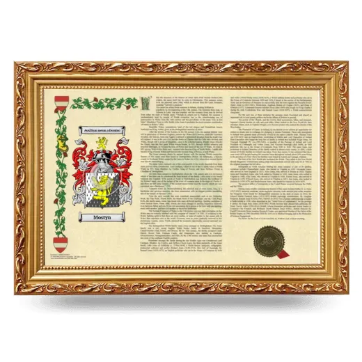Mostyn Armorial Landscape Framed - Gold