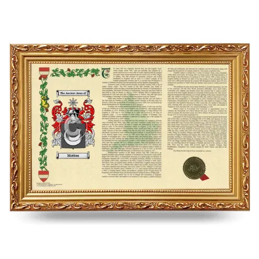 Mottos Armorial Landscape Framed - Gold