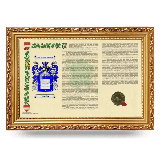 Moulin Armorial Landscape Framed - Gold