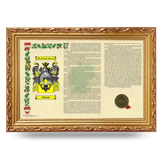 Mousel Armorial Landscape Framed - Gold