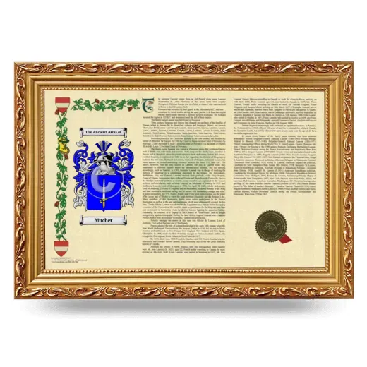Mucher Armorial Landscape Framed - Gold