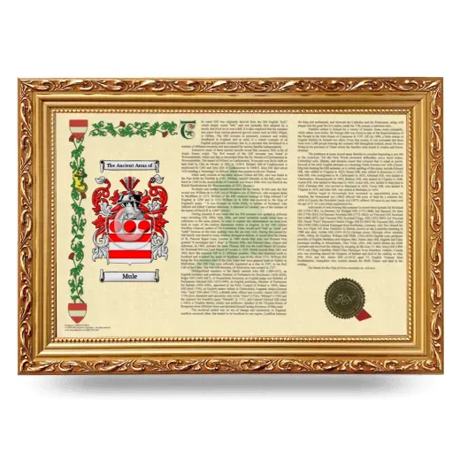 Mule Armorial Landscape Framed - Gold