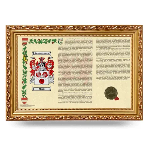 Munk Armorial Landscape Framed - Gold
