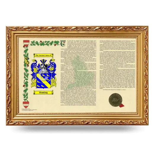 Munting Armorial Landscape Framed - Gold