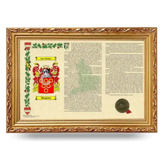 Musgrave Armorial Landscape Framed - Gold