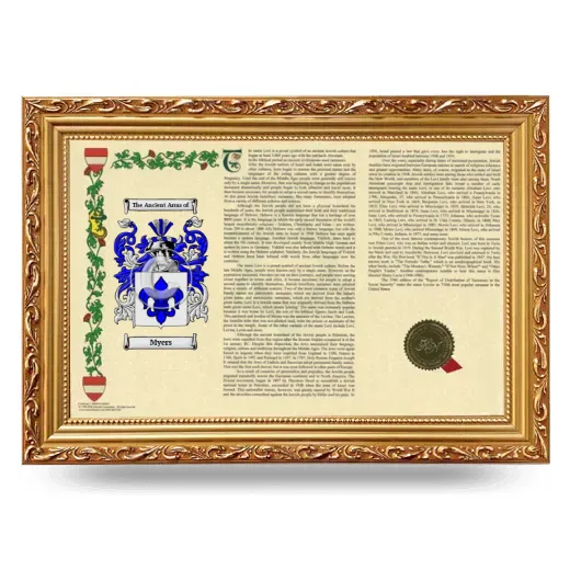 Myers Armorial Landscape Framed - Gold