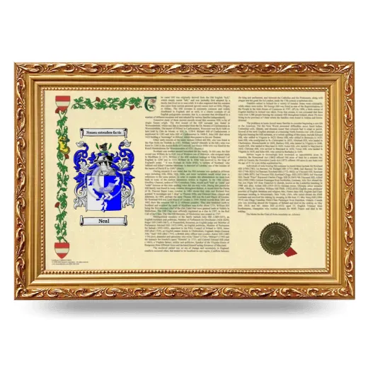 Neal Armorial Landscape Framed - Gold