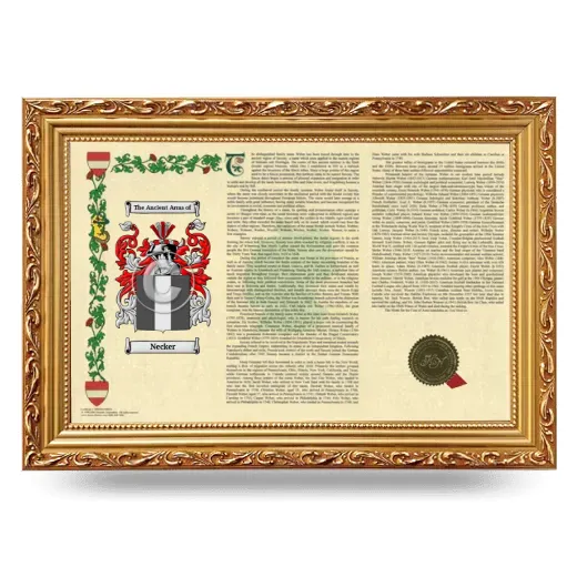 Necker Armorial Landscape Framed - Gold