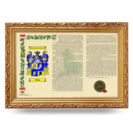 Neem Armorial Landscape Framed - Gold