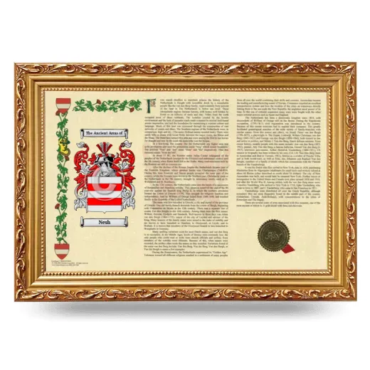 Nesh Armorial Landscape Framed - Gold