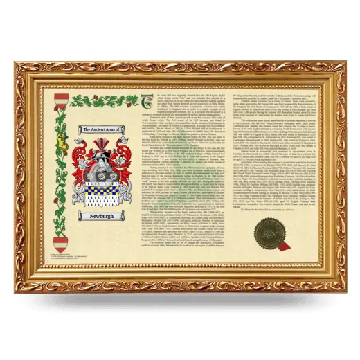 Newburgh Armorial Landscape Framed - Gold