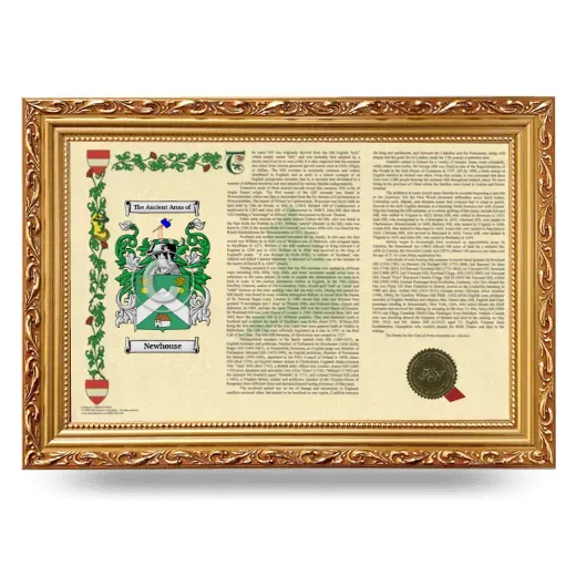 Newhouse Armorial Landscape Framed - Gold