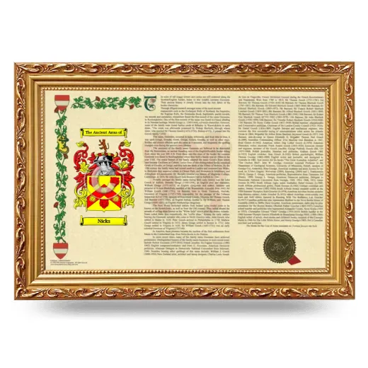 Nicks Armorial Landscape Framed - Gold