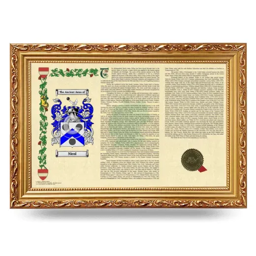 Nicol Armorial Landscape Framed - Gold